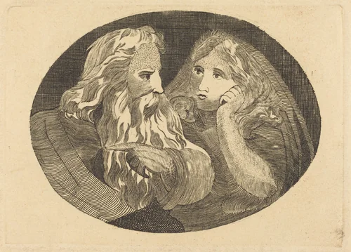 Lear and Cordelia by Thomas Butts, Jr.; William Blake, print, 1806-1808