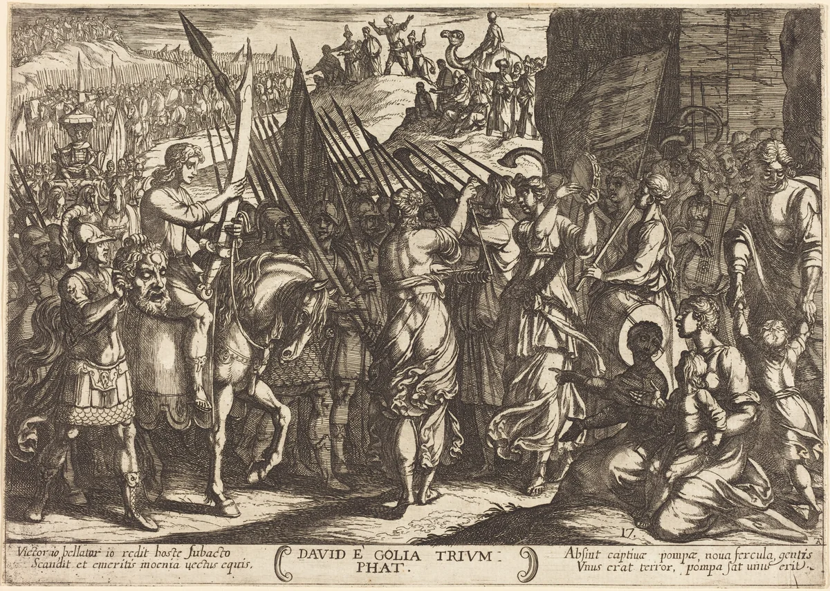 The Triumph of David over Goliath by Antonio Tempesta, print, 1613