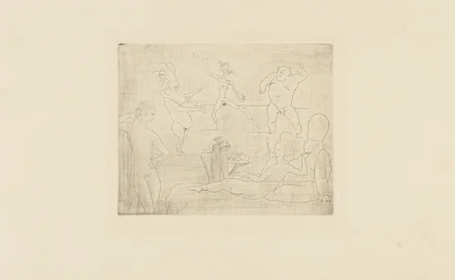 The Barbarous Dance (in Front of Salomé and Hérode) (La Danse barbare [devant Salomé et Herode]) from the Saltimbanques series by Pablo Picasso, print, 1905