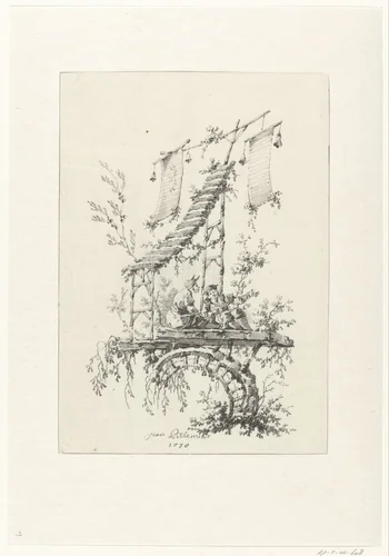 Ornamentale compositie in chinoiserie-stijl by Jean Baptiste Pillement, drawing, 1770