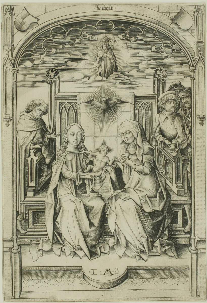 The Holy Family by Israhel van Meckenem, print, 1465-1503