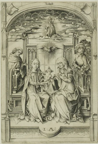 The Holy Family by Israhel van Meckenem, print, 1465-1503