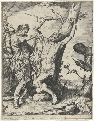 Martelaarschap van de Heilige Bartholomeus by anonymous, print, 1624-1700