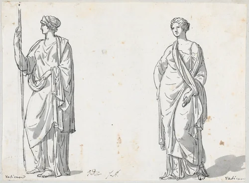 Hera and Ceres, from the Vatican by Jacques-Louis David, drawing, 1775-1780