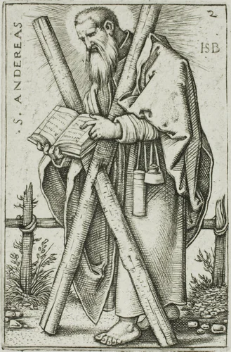 St. Andrew, plate 2 from The Twelve Apostles by Sebald Beham, print, 1545
