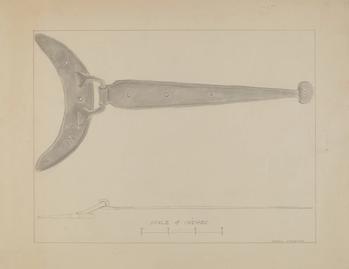 Crescent - Butted Strap Hinge by Donald Streeter, index of american design, 1936