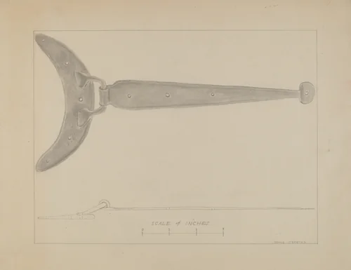 Crescent - Butted Strap Hinge by Donald Streeter, index of american design, 1936