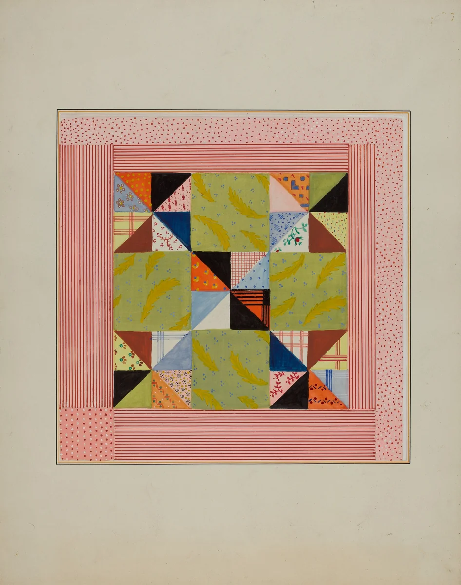 Quilt Section by Cornelius Christoffels; Margaret Linsley, index of american design, 1940