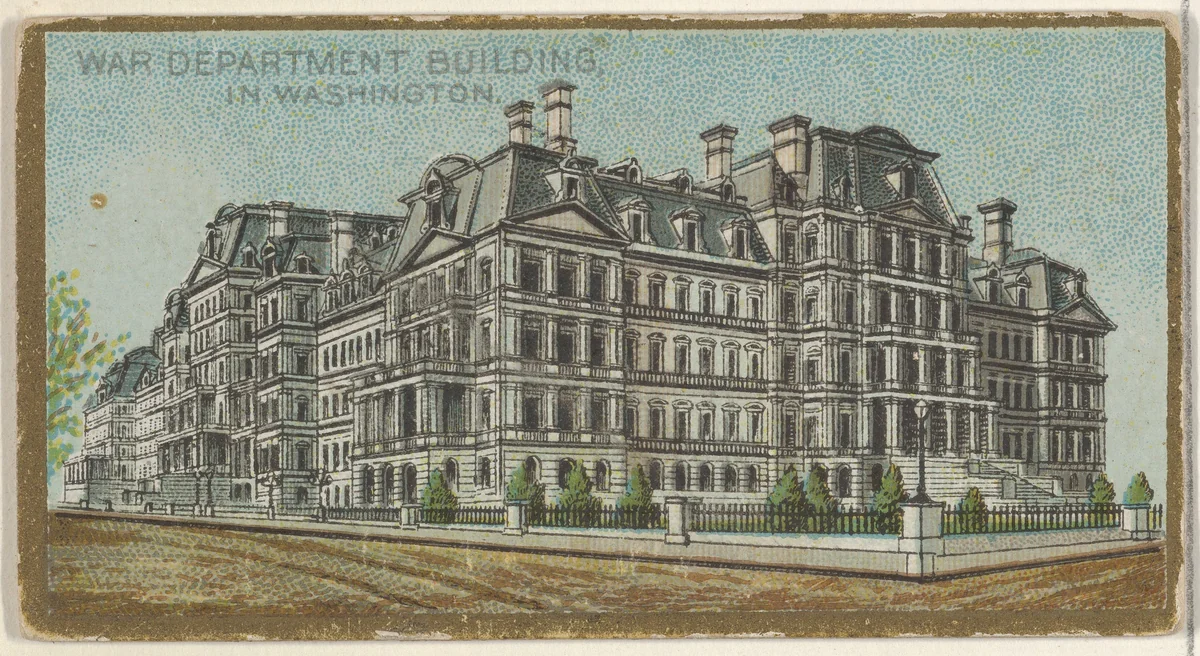 War Department Building in Washington, from the General Government and State Capitol Buildings series (N14) for Allen & Ginter Cigarettes Brands by Allen & Ginter, print, 1889