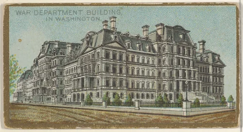 War Department Building in Washington, from the General Government and State Capitol Buildings series (N14) for Allen & Ginter Cigarettes Brands by Allen & Ginter, print, 1889