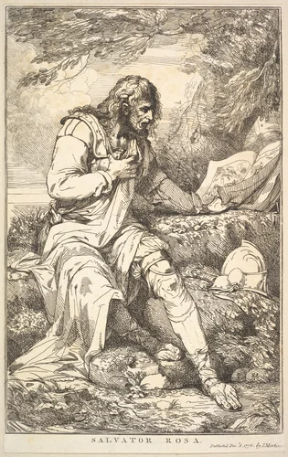 Salvator Rosa, from "Fifteen Etchings Dedicated to Sir Joshua Reynolds" by John Hamilton Mortimer, print, 1778
