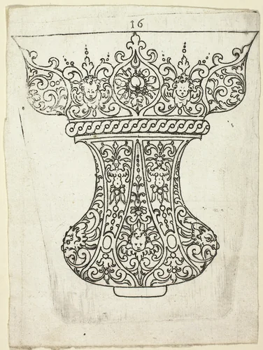 Plate 16, from XX Stuck zum (ornamental designs for goblets and beakers) by Master A.P. German, print, 1601