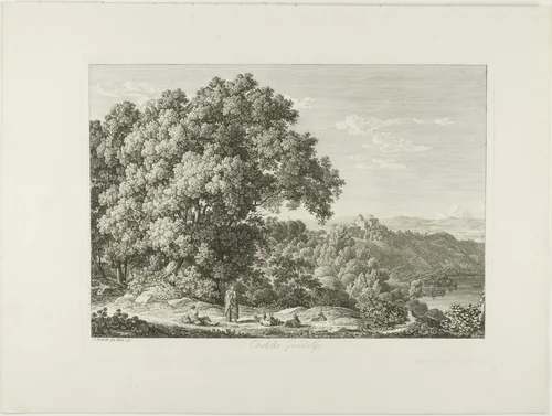 Castle Gandolfo by Johann Christian Reinhart, print, 1792