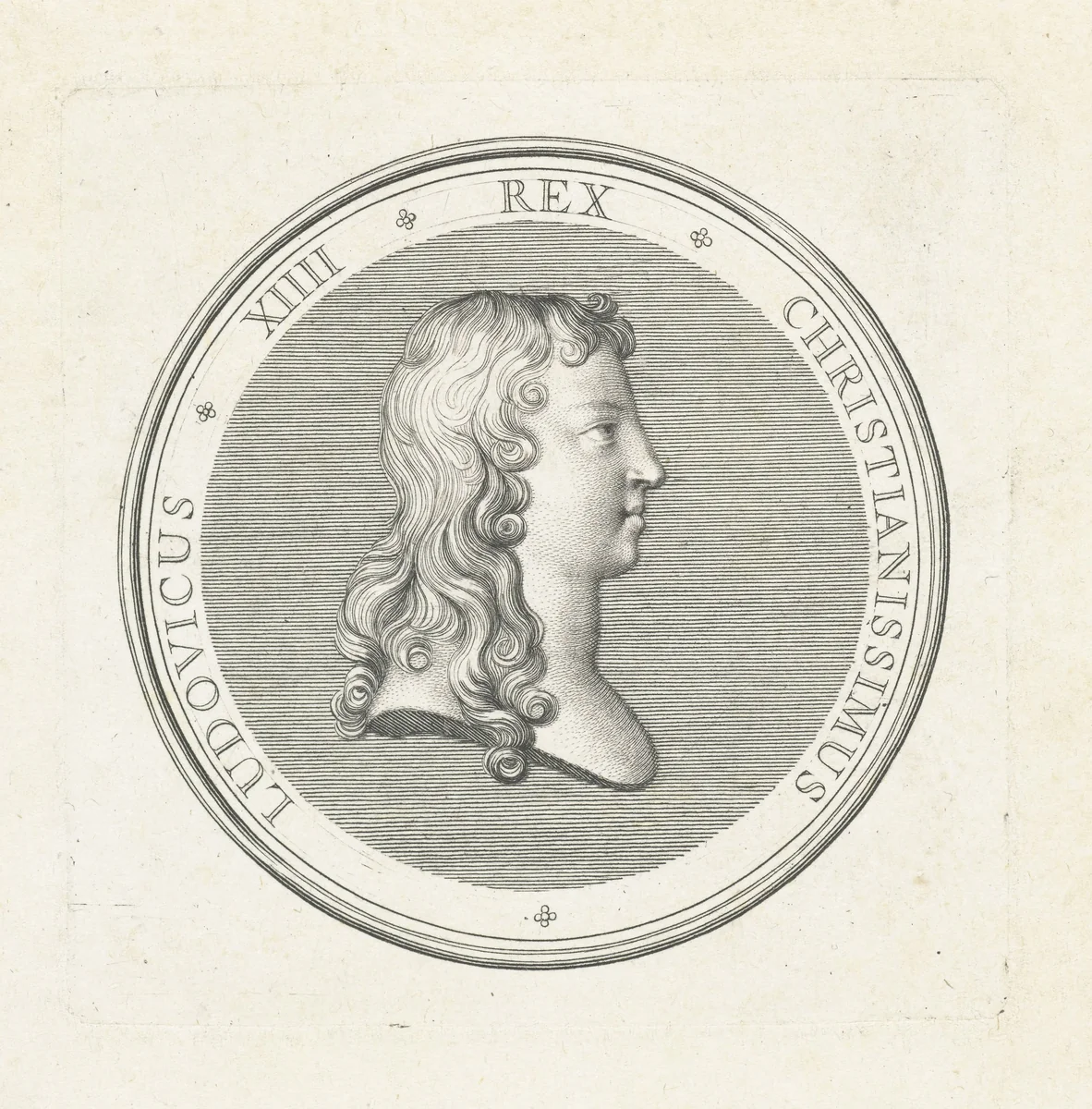 Penning met buste van Lodewijk XIV by Gerard Edelinck, print, 1702