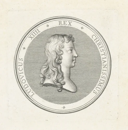 Penning met buste van Lodewijk XIV by Gerard Edelinck, print, 1702