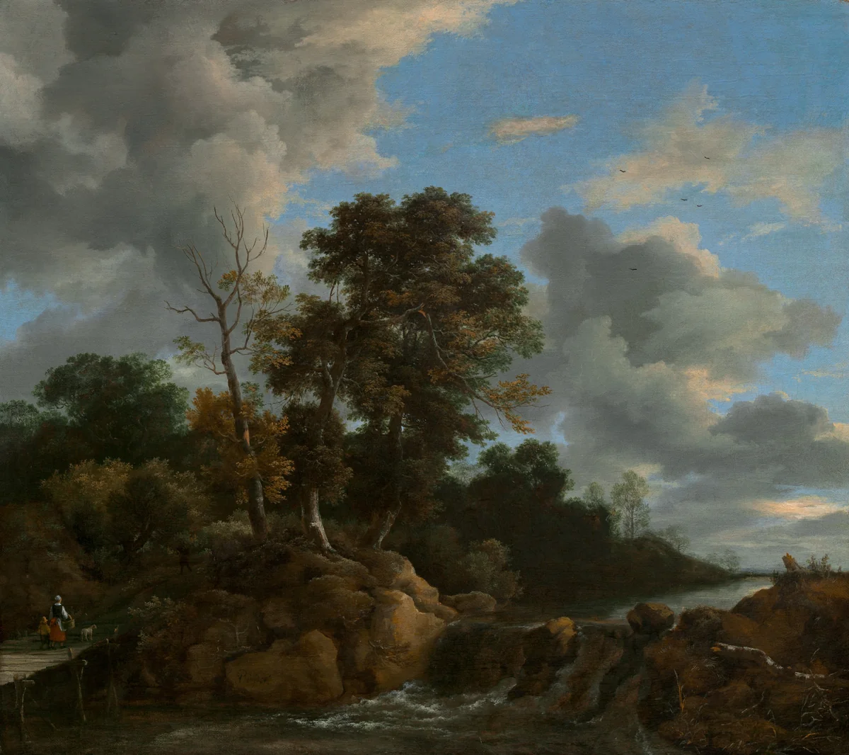 Landscape by Jacob van Ruisdael, painting, 1670