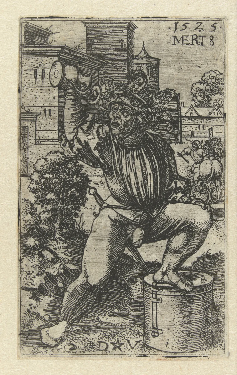 De dronken tamboer by Unknown, print, 1525
