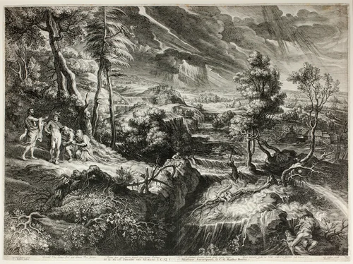Landscape with Philemon and Baucis, from Large Landscapes by Schelte Adamsz. Bolswert, print, 1644-1659