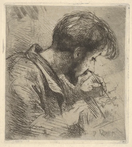 Portrait of Paul Rajon by Emile Boilvin, print, 1867