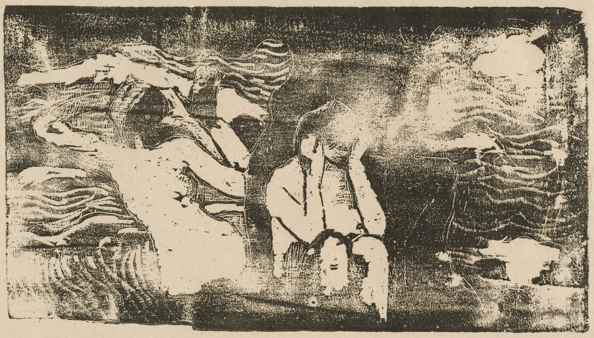 At the Black Rocks (Aux roches noires) by Paul Gauguin, print, 1895