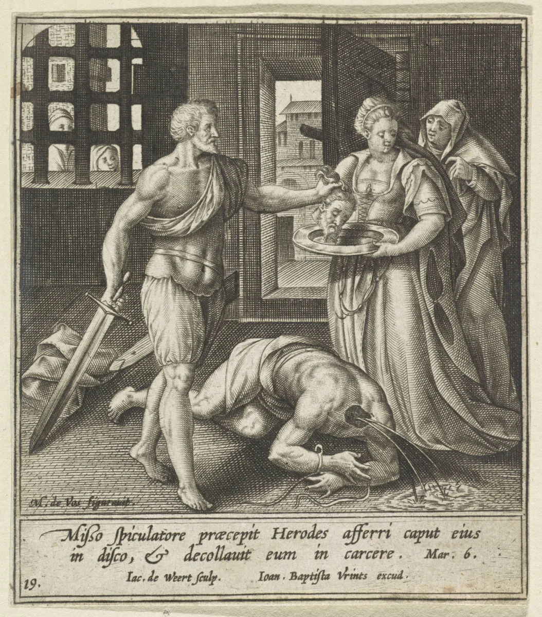 Onthoofding van Johannes de Doper by Unknown, print, 1580-1600