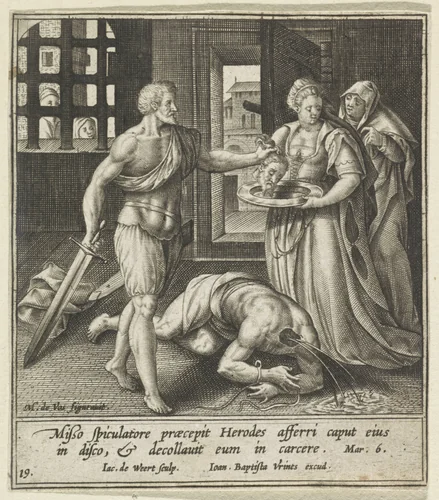 Onthoofding van Johannes de Doper by Unknown, print, 1580-1600