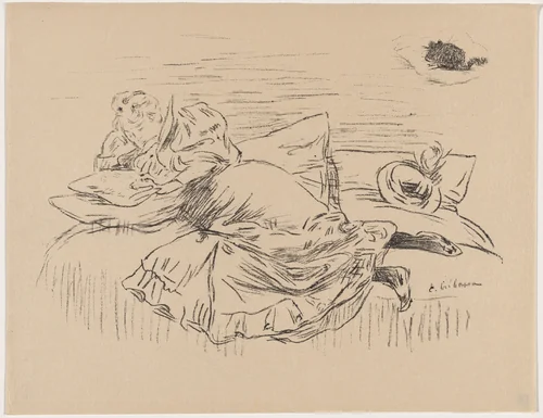 Croquis (Sketch) by Paul Edouard Crébassa, print, 1895