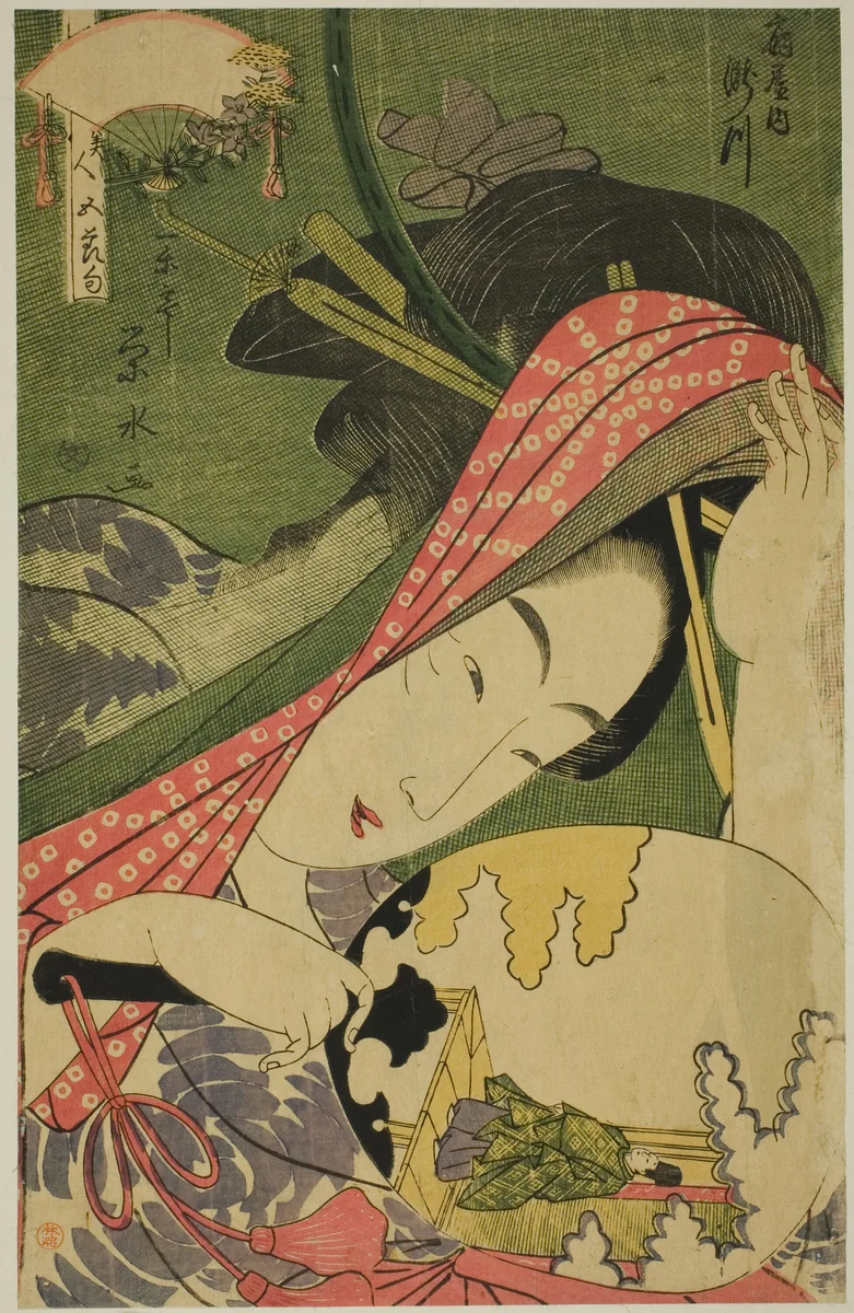 The Courtesan Takigawa of the Ogiya, from the series "Beauties of the Five Festivals (Bijin gosekku)" by Ichirakutei Eisui, print, 1790-1805