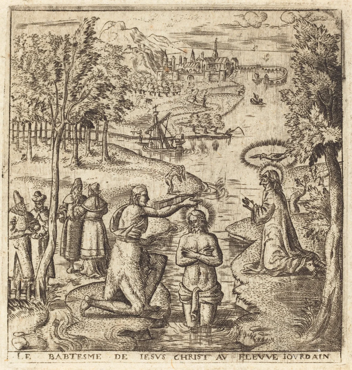 The Baptism of Christ by Léonard Gaultier, print, 1576-1580