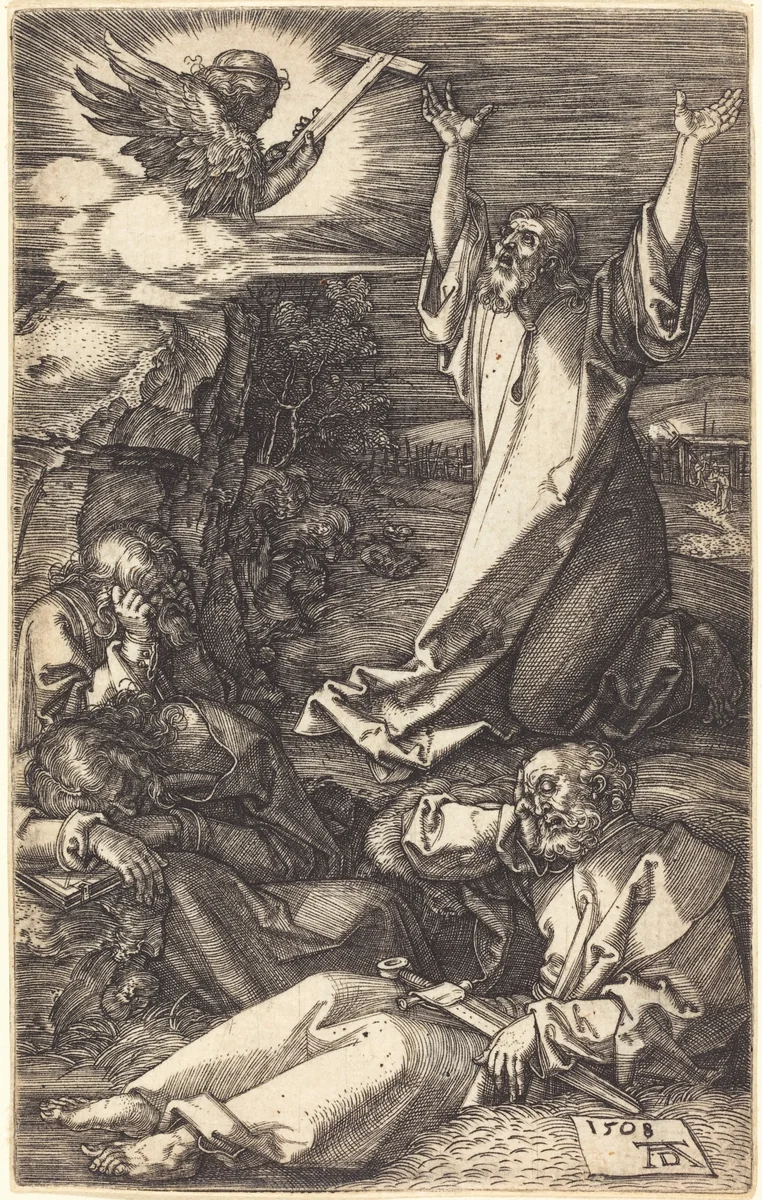 Christ on the Mount of Olives by Albrecht Dürer, print, 1508