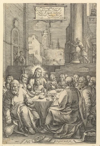 The Last Supper, from "The Passion of Christ" by Hendrick Goltzius, print, 1598