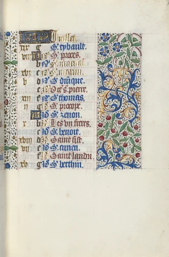 Book of Hours (Use of Rouen): fol. 7r, Calendar Page for July by Master of the Geneva Latini, book, 1465-1475