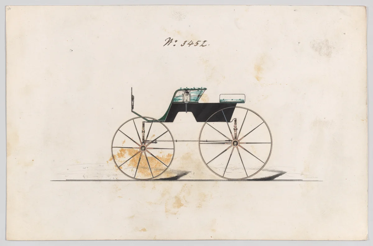 Design for T-Cart, no. 3452 by Brewster & Co., drawing, 1878