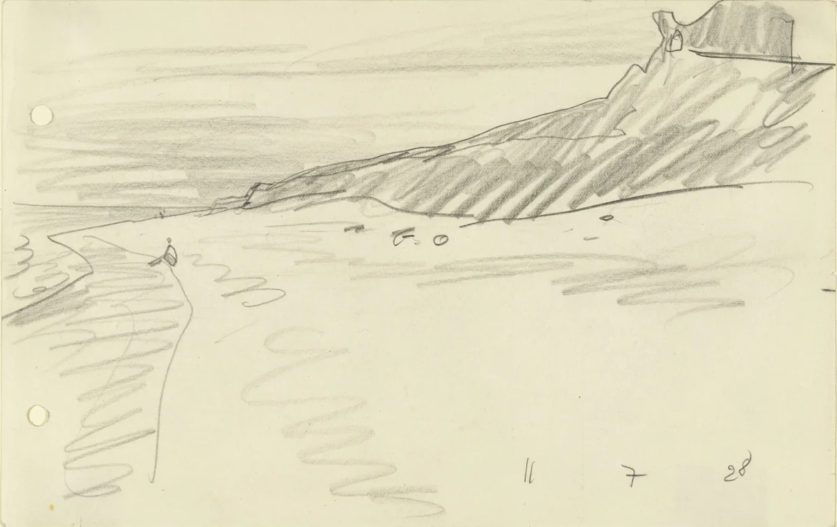 Cliffs and Sea by Lyonel Feininger, drawing, 1928