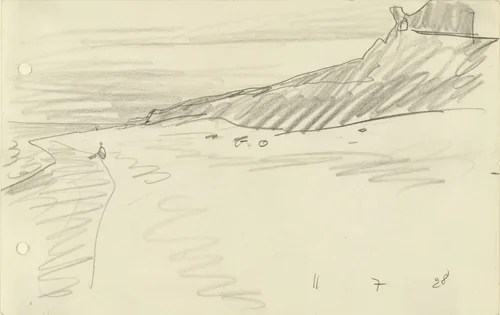 Cliffs and Sea by Lyonel Feininger, drawing, 1928
