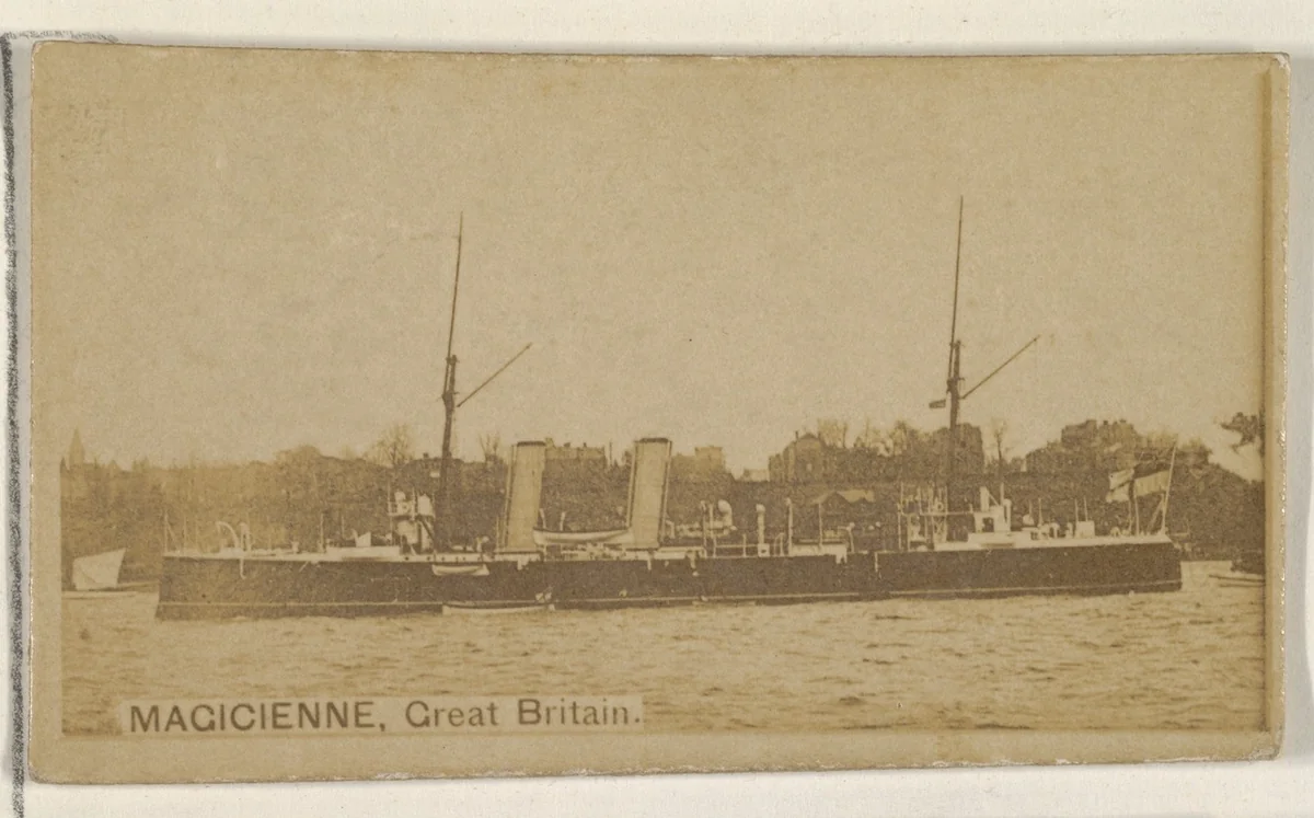 Magicienne, Great Britain, from the Famous Ships series (N50) for Virginia Brights Cigarettes by Allen & Ginter, photograph, 1895