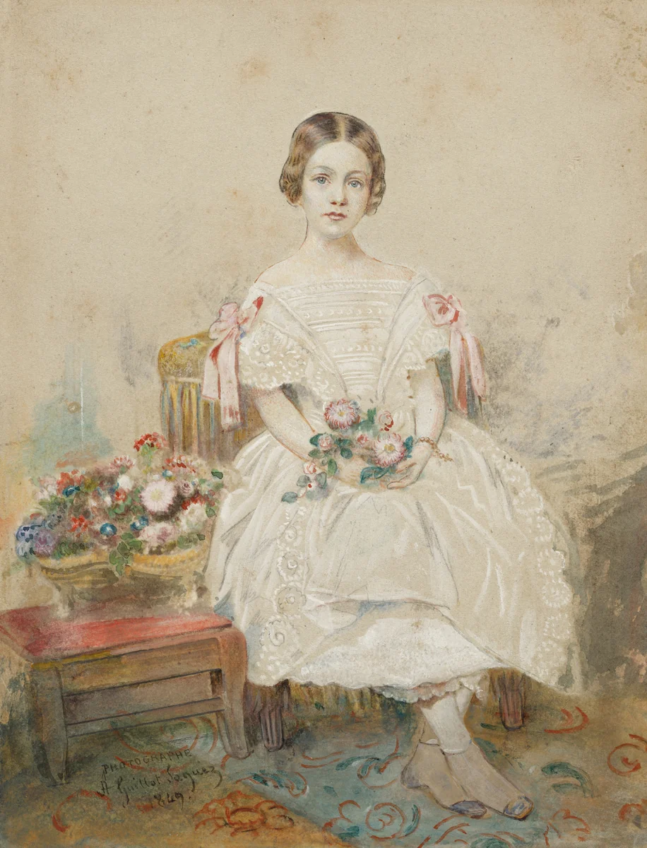 Portrait of a Girl by Amelie Guillot-Saguez, photograph, 1849