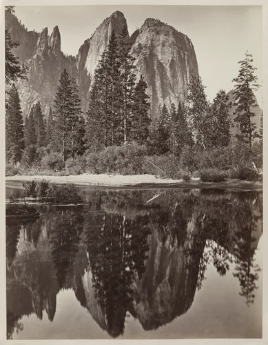 Cathedral Rocks and Reflections, Yosemite by Charles Leander Weed, photograph, 1864