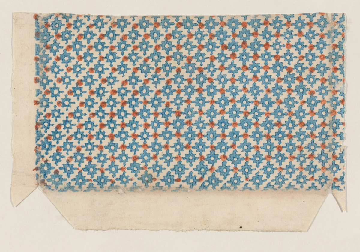 Sheet with overall abstract pattern by anonymous, print, 1800-1900