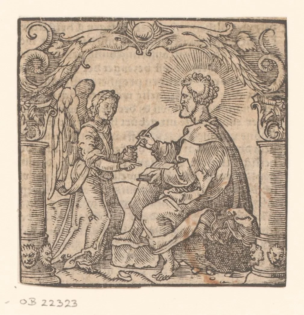 Evangelist Mattheüs by anonymous, print, 1529