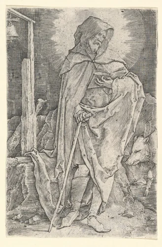 St. Anthony by Lucas van Leyden, print, 1516-1526