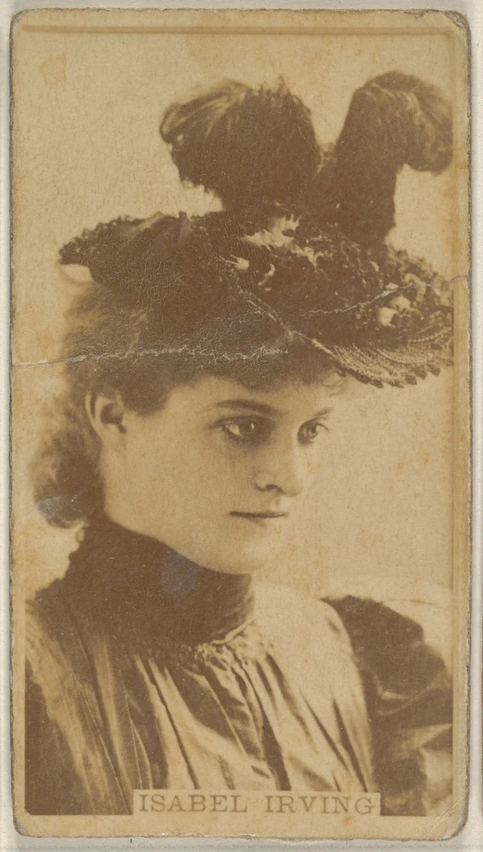 Isabel Irving, from the Actors and Actresses series (N45, Type 8) for Virginia Brights Cigarettes by Allen & Ginter, photograph, 1885-1891