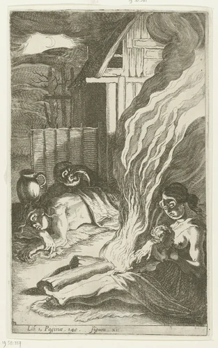 Germaans nachttafereel by Simon Frisius, print, 1616