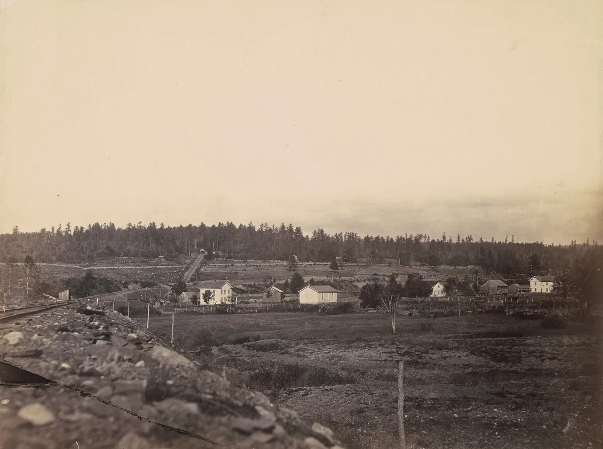 Pecks Crossing and Plane, E., Del. & Hudson Canal Co. by Thomas H. Johnson, photograph, 1858-1868