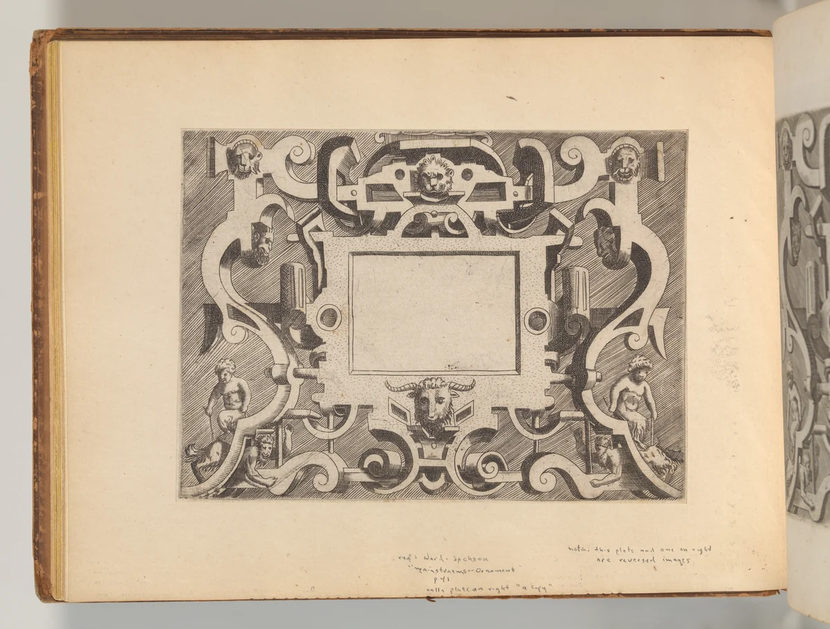 Targhe ed altri ornati di varie e capricciose invenzioni (Cartouches and other ornaments of various and capricious invention, page 19) by Hans Vredeman de Vries, book, 1555