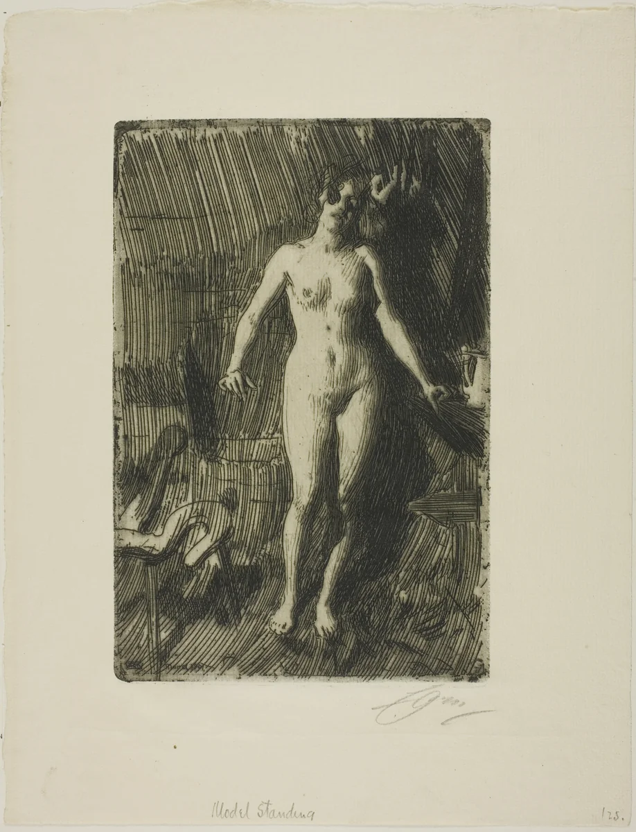 Standing Model by Anders Zorn, print, 1901