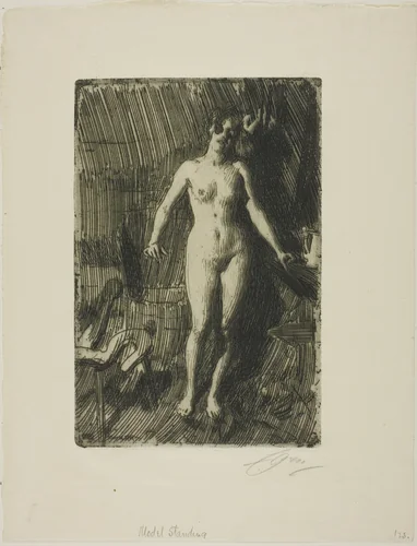 Standing Model by Anders Zorn, print, 1901