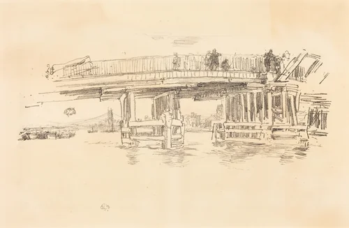 Old Battersea Bridge by James McNeill Whistler, print, 1879-1887