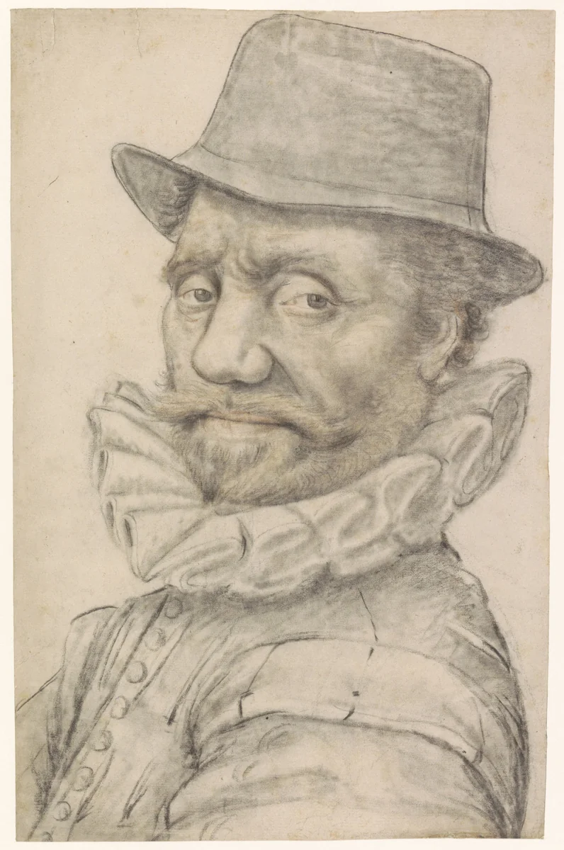 Portret van een man by Nicolas Lagneau, drawing, 1550-1620