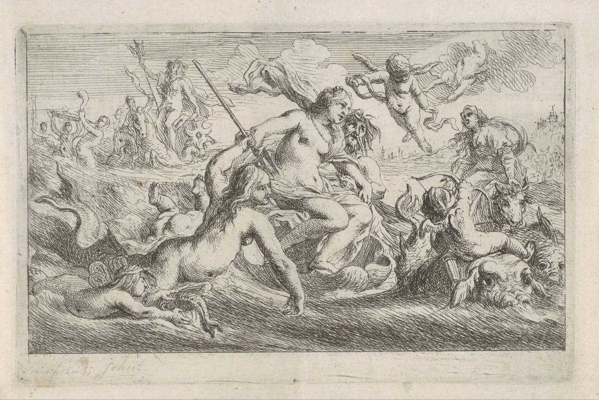 Triomf van Galatea by Cornelis Schut, print, 1618-1655